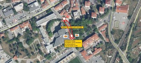 Začasna prometna ureditev, tretja faza. Vir: Arhiv Občine Sežana